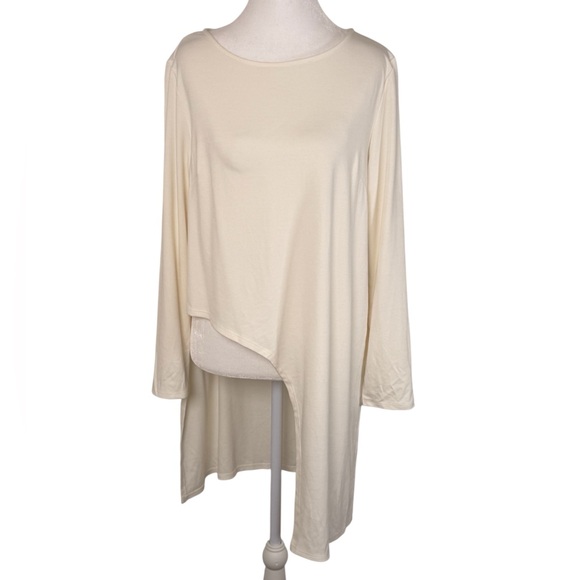 Ivory Asymmetrical Tunic Top Long Sleeve NWT Medium